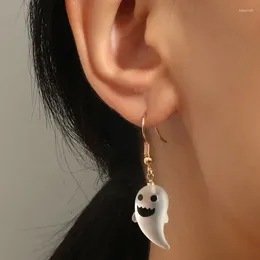 Dangle Earrings Cute Small Ghost For Women Girl Aesthetic Style Resin Interesting Halloween Gifts Party Accessories