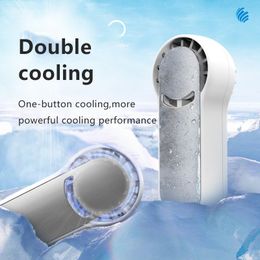 Other Home Garden Portable Hand Fan Semiconductor Refrigeration Cooling USB Rechargeable Quiet Mini Handheld Air Cooler Outdoor summer 230422