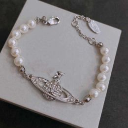 Charm Bracelets Designer Letter Vivian Chokers Luxury Women Fashion Jewelry Metal Pearl Bracelet cjeweler Westwood Motion current 990ess123