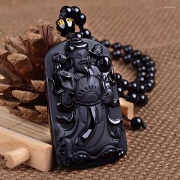 Pendant Necklaces Authentic Natural Obsidian Wealth Crystal Necklace