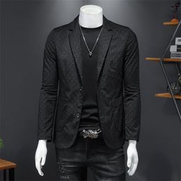 2023 New Luxury Designer High Quality European Station Men's Jackets Spring and Autumn New Men's Large Suit High Quality Flocking Suit Large Slim Fit Coat