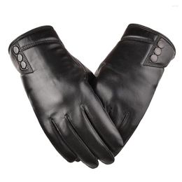 Cycling Gloves 1 Pair Women Men Portable Warm Glove Camping Travelling Skiing Windproof Touch Screen Leather Outdoor