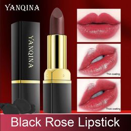 YANQINA Lipstick Black Rose Blue Rose Lip Temperature Colour Changing Natural Long Lasting Waterproof Cosmetics Woman Makeup