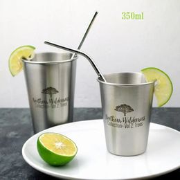 Mugs Stainless Steel Beer Cups Household Office Metal Water Drinks Coffee Tumbler Tea Milk Christmas Kitchen Drinkware 231122