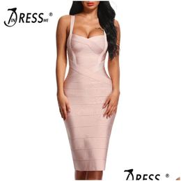 Urban Sexy Dresses Indressme Womens Midi Bandage Dress Y Spaghetti Strap Bodycon Club Party Vestidos Wholesale Drop Delivery Apparel C Dhxr5