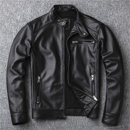 Men's Leather Faux YR super sales classic biker genuine leather jacket cool slim cowhide coat men fashion jacket Asian size 231123