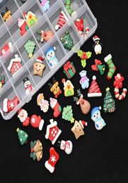 Nail Art Decorations 24 Grids Xmas Design Cartoon Charms 48Pcs Set Christmas Year Manicure Accessories Box28061800151