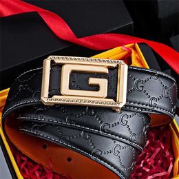 32% OFF Designer New Men's Real Cowhide Smooth Buckle Fashion Versatile Contrast Color Light Luxury Belt