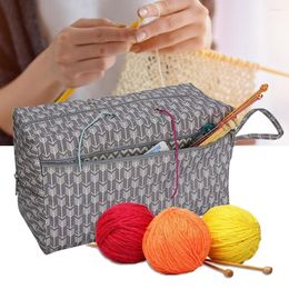Storage Bags Portable Knitting Organizer Bag With Hole DIY Crocheting Yarn Thread
