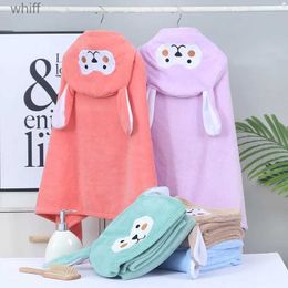 Towels Robes Baby Newborn Bath Towel Hooded Coral Fleece Water-absorbing Bathrobe Swaddle Bathe Towels Bathing Soft Blanket Cartoon AnimalsL231123