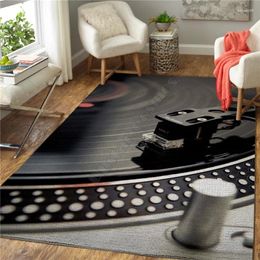 Carpets Record Player Rug 3D All Over Printed Carpet Mat Living Room Flannel Bedroom Non-slip Floor 02