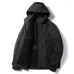 Men's Jackets 2024 Outdoor Jacket Men Hooded Coat Loose Large Size Casual Windbreaker Windproof Male Wind Breaker Fit
