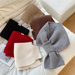 Scarves Women Warm Cashmere Neck Tie Scarf Thickened Decorative Neckerchief Knitted Scarfs Long Ring Bufanda Female D586