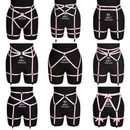 Belts Pink Garter Belt Body Harness Stockings Suspender Buckle Punk Gothic Plus Size Elastic Festival Rave Women Waist Sexy Lingerie