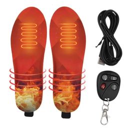 Shoe Parts Accessories 3300mAh USB Heated Shoe Insoles 6-10 Hours Rechargeable Electric Heating Shoes Pads Winter Feet Warmer mat With Remote Control 231122