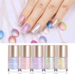 Nail Polish Jelly Holographic Metallic Thermal Lacquer Shiny Flakies Sequins Manicure Nail Art Lacquer Varnish 9ml2482933