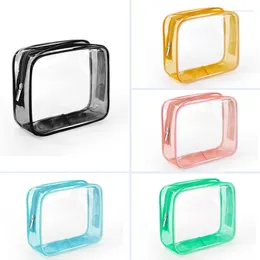 Cosmetic Bags Candy Colour Clutch Clear Makeup Bag Large Capacity Waterproof Toiletry Skincare Storage Wash Case