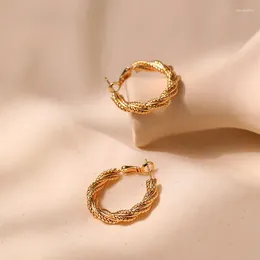 Hoop Earrings CCGOOD Charm Metal Twist Unusual For Women Gold Plated 18 K Texture Stud Temperament Minimalist Chic Jewelry Gift