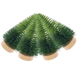 Christmas Decorations Mini Sisal Snow Frost Trees Tiny Artificial Xmas Tabletop Decor Green