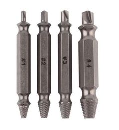 4pcs Double Side Drill Out Damaged Screw Extractor Drill Bits Stripped Screw Removers2210993