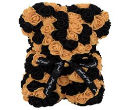 Decorative Flowers Wreaths Rose Bear 25cm 10 Inches Artificial PE Foam Flower Teddy Handmade Gift For Valentine Birthday Girlfri4833797