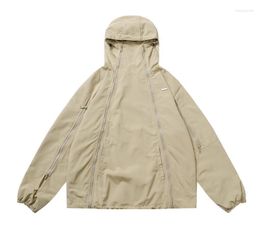 Men's Jackets Spring Autumn Outdoor Jacket For Men Women Hip Hop Harajuku Oversized Zip Up Hooded Cardigan Windbreaker Coat