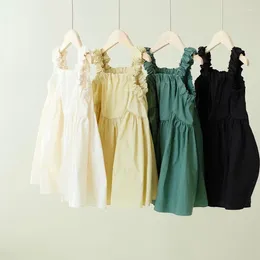 Girl Dresses Summer Girls Dress Korean Style Princess Clothes Sleeveless Cotton Strap