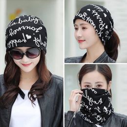 Beanies Beanie/Skull Caps Multifunction Scarf Hat Winter Women Black Beanie