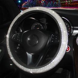 Steering Wheel Covers Bright Car Auto Cover Braid On Without Inner Ring Elastic For 37-38 Cm 14.5 Inch -15Inch M Size