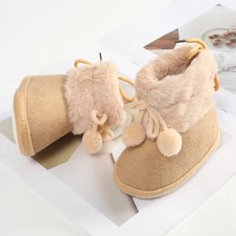 First Walkers Winter Snow Baby Boots born Toddler Warm Girls Boys Shoes Soft Sole Fluff Balls Booties 231122