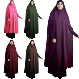 Ethnic Clothing Eid Bat Sleeve Hooded Robe Muslim Women Hijab Prayer Garment Jilbab Abaya Full Cover Middle East Dubai Dress Islamic