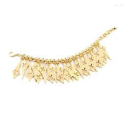 Charm Bracelets 2023 Spring Statement Gold Colour Geometric Pendant Bracelet Design From India Women Jewellery