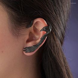 Stud Earrings Punk Black Crow Raven Vampire Earring For Women 2023 Gothic Ear Cuff Wrap Brinco Feminino Designer Jewelry