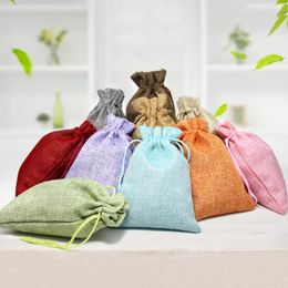 Shopping Bags 1 Pcs Simple Grid Cotton Linen Fabric Dust Cloth Bag Jewelry Socks/underwear Shoes Receive Home Sundry Kids Toy Storage