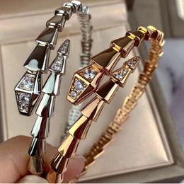 Designer Ladies Gold Love Wedding Jewellery Charm Bracelets Highend Snake Bone Bangle Lady Bracelet 5A