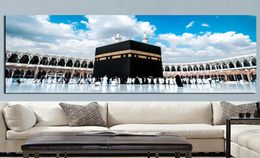 Mecca Islamic Last Day of Hajj Round Ornament View Muslim Mosque Wall Painting Wall Art for Living Room Home Decor No Frame1857174