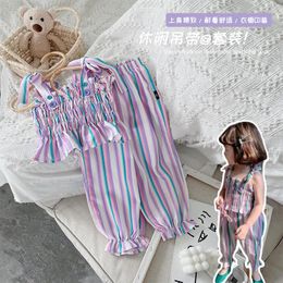 Clothing Sets Korean Style Summer Girl's Ninth Pants Suit Fashion Clothes Toddler Girl Kids Boutique Wholesale