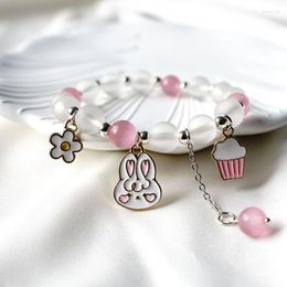 Charm Bracelets Japanese And Korean Literary Style Elegant Opal Bee Pendant Bracelet For Women Female Student Jewelry Gift Girl
