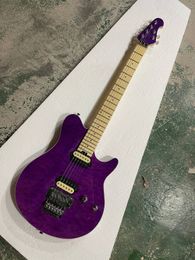 6 Strings Purple Body Electric Guitar with Chrome Hardware, Maple Quilted Top,Provide Customised Services