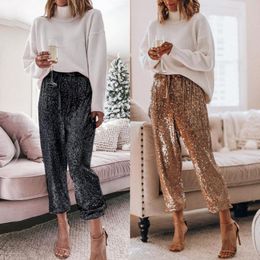 Women's Pants & Capris Trousers Women Harem Causal-Long Jogging Running Pant Sequined Spring Autumn Loose Wide Leg