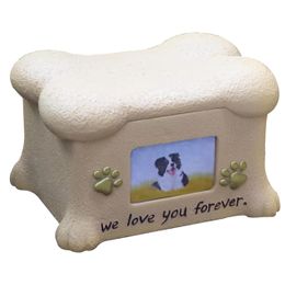 Dogs Urns for Ashes Pet Urns Ashes Pet Keepsake Memory Resin Box with Photo Frame Personalized Dog Memorial Gifts for Loss of Dog