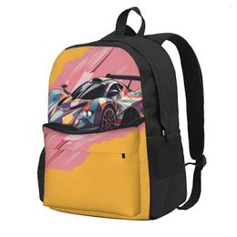 Backpack Dazzling Sports Car Simplified Form Graffiti Sport Backpacks Teen Stylish High School Bags Custom Lightweight Rucksack