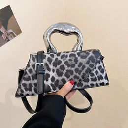 Evening Bags Leopard Print Handbags For Women 2023 Trend Retro Leather Shoulder Bag Woman Personality Party High Quality Luxury Crossbody