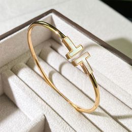 let Classic Diamond Designer Jewelry Rose Gold Bangle for Women Men Brithday Perfect Gift