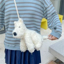 Evening Bag Cute funny plush doll dog shoulder bag girl casual crossbody furry puppy children's 231123