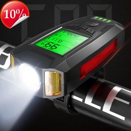 New Bike Light USB Charge Bicycle Light With Bicycle Computer LCD Speedometer Odometer Waterproof Horn Cycling Lamp Bike Accessories