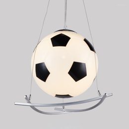 Pendant Lamps Modern Kids Lights For Bedroom Children White Football LED Hanging Room Lighting Fixture Cute Decoration