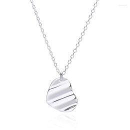 Chains Sterling Silver 925 Curved Heart Pendant Necklace For Woen Jewelry Neckalces