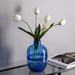 Vases Nordic Style Simple And Creative Colourful Transparent Glass Vase Decoration Rich Bamboo Flower Arrangement Hydroponic DecVases