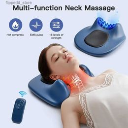 Massaging Neck Pillowws Electric Pluse Neck Massager Pillow Shoulder Neck Stretcher Cervical Muscle Massage Stimulator Masajeador Back Pain Relift Q231123